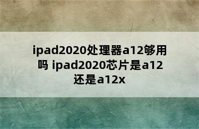 ipad2020处理器a12够用吗 ipad2020芯片是a12还是a12x